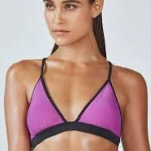 NWT Fabletics Rachel Sexy  Bikini  Lace UP Back Top  SIze XL